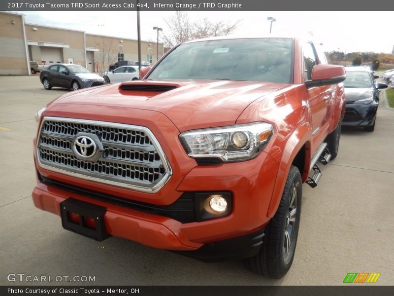Inferno Orange / TRD Graphite 2017 Toyota Tacoma TRD Sport Access Cab 4x4