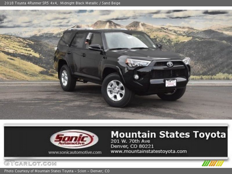 Midnight Black Metallic / Sand Beige 2018 Toyota 4Runner SR5 4x4