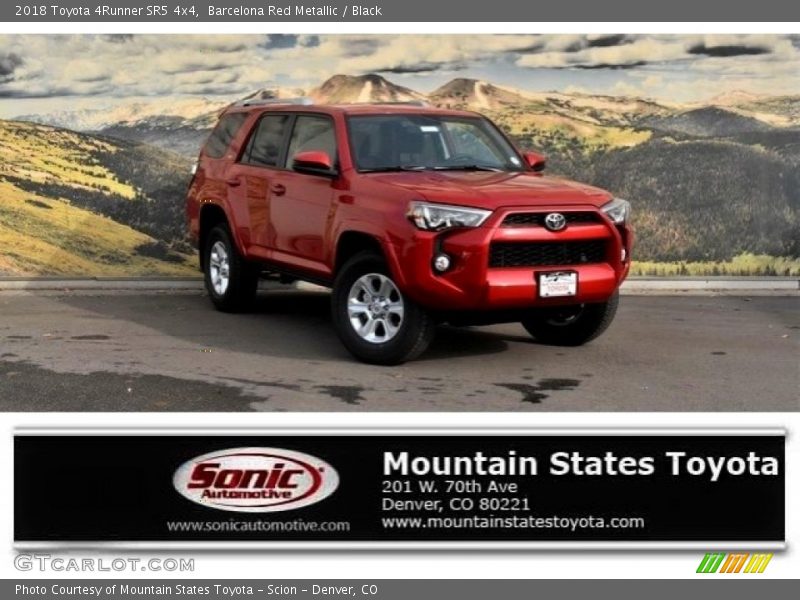 Barcelona Red Metallic / Black 2018 Toyota 4Runner SR5 4x4