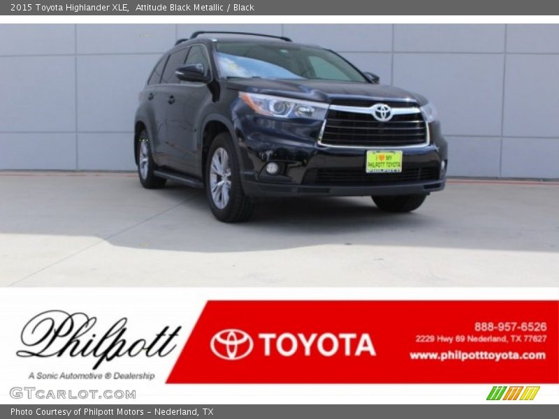 Attitude Black Metallic / Black 2015 Toyota Highlander XLE