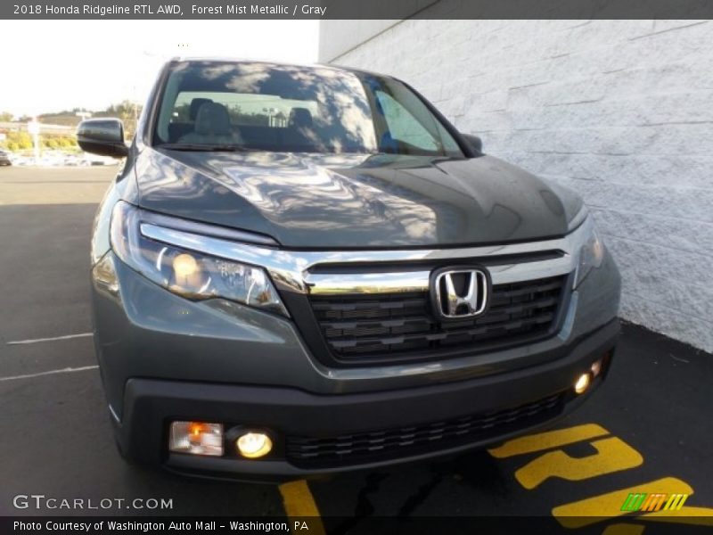 Forest Mist Metallic / Gray 2018 Honda Ridgeline RTL AWD