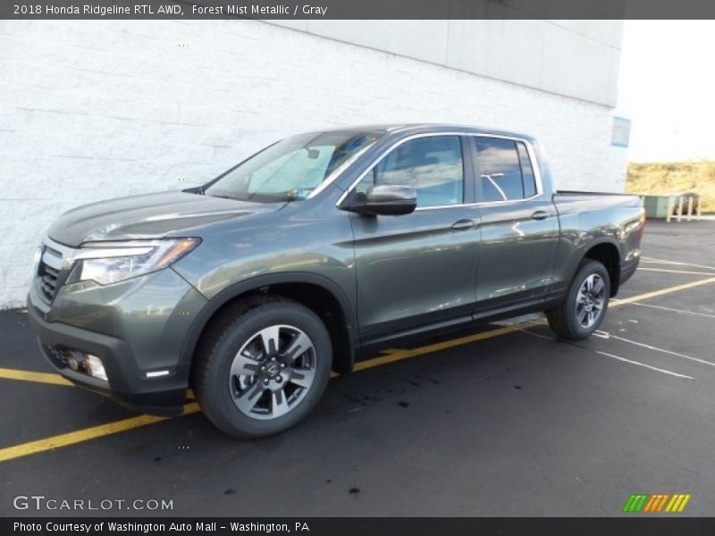 Forest Mist Metallic / Gray 2018 Honda Ridgeline RTL AWD