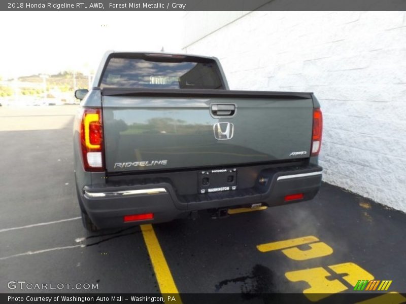Forest Mist Metallic / Gray 2018 Honda Ridgeline RTL AWD