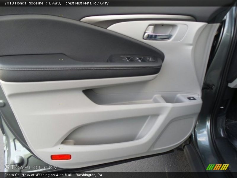 Forest Mist Metallic / Gray 2018 Honda Ridgeline RTL AWD
