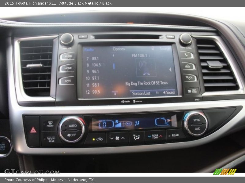 Attitude Black Metallic / Black 2015 Toyota Highlander XLE