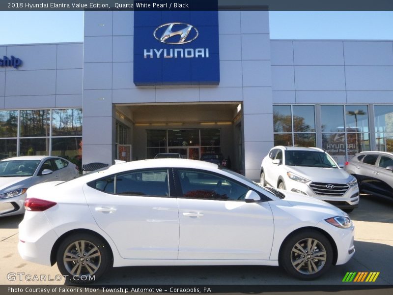 Quartz White Pearl / Black 2018 Hyundai Elantra Value Edition