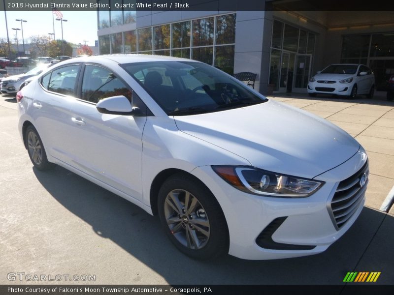 Quartz White Pearl / Black 2018 Hyundai Elantra Value Edition