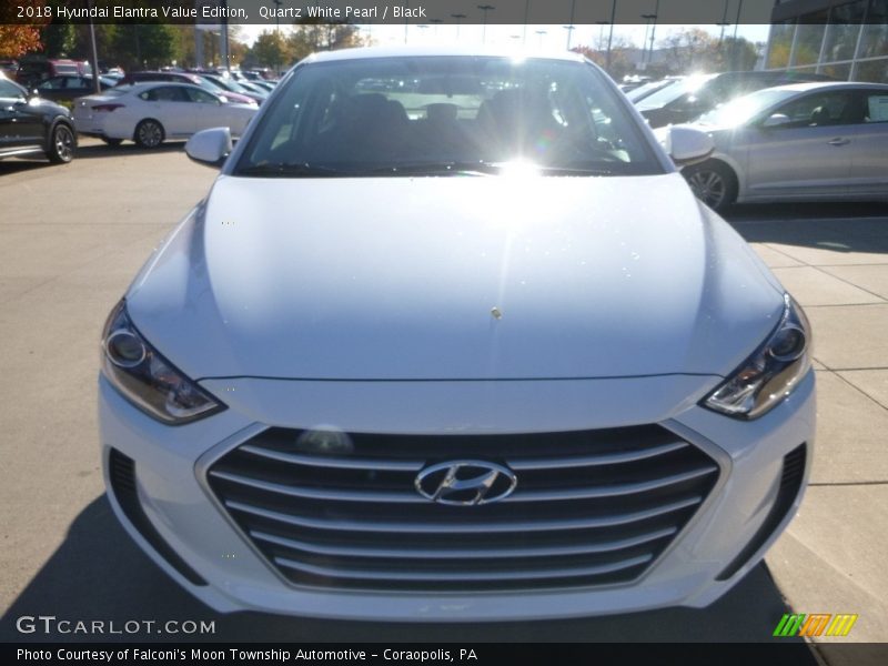 Quartz White Pearl / Black 2018 Hyundai Elantra Value Edition