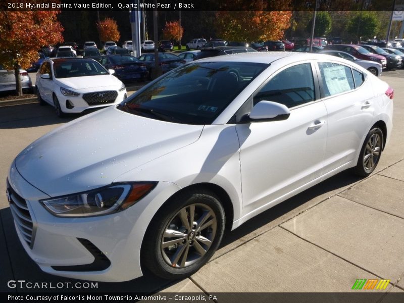 Quartz White Pearl / Black 2018 Hyundai Elantra Value Edition