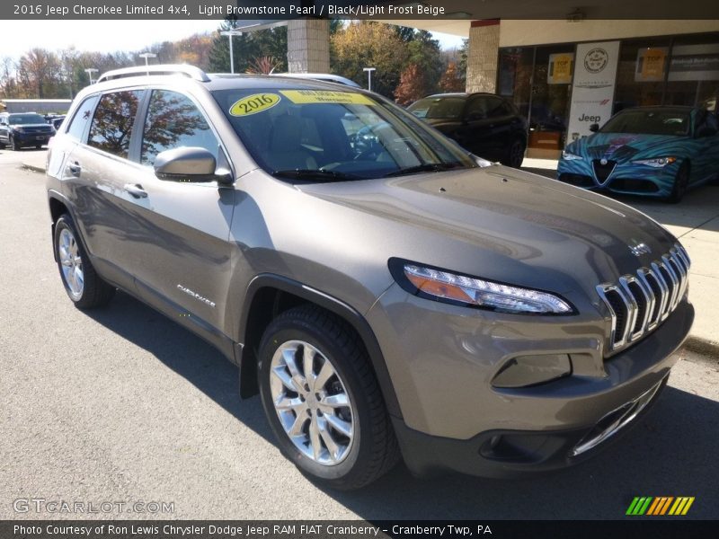 Light Brownstone Pearl / Black/Light Frost Beige 2016 Jeep Cherokee Limited 4x4