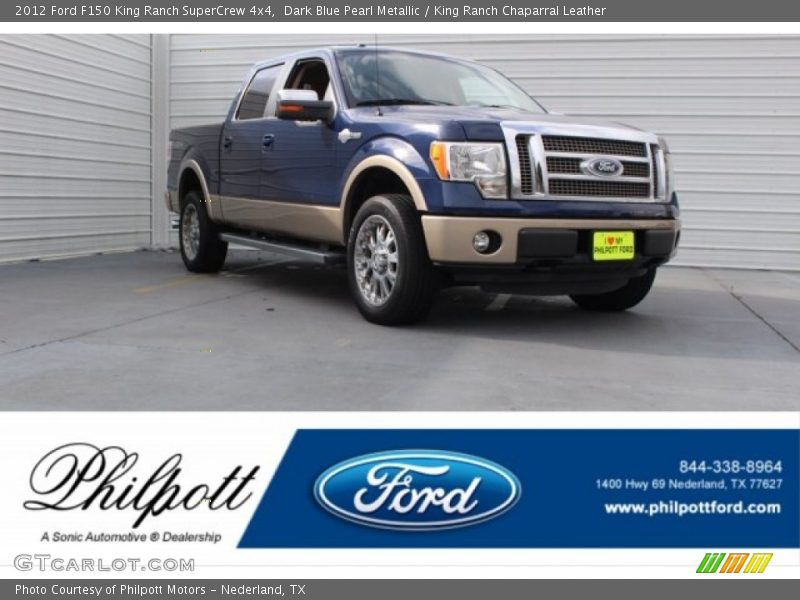 Dark Blue Pearl Metallic / King Ranch Chaparral Leather 2012 Ford F150 King Ranch SuperCrew 4x4