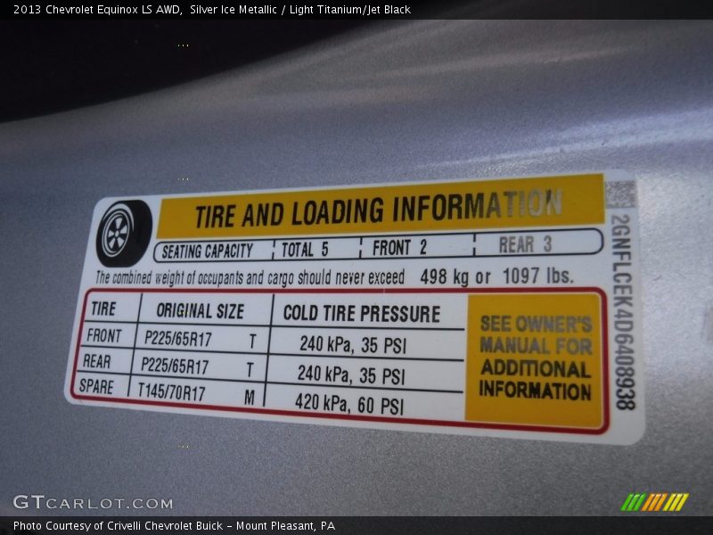 Silver Ice Metallic / Light Titanium/Jet Black 2013 Chevrolet Equinox LS AWD