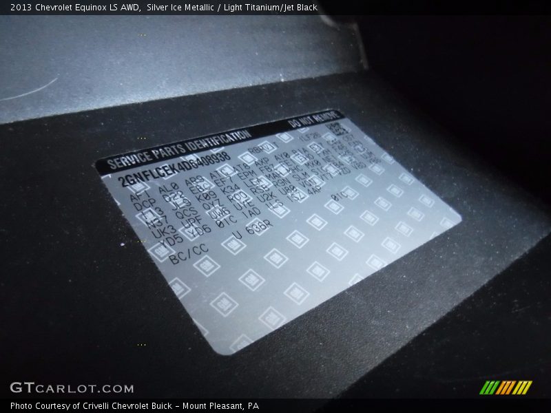 Silver Ice Metallic / Light Titanium/Jet Black 2013 Chevrolet Equinox LS AWD