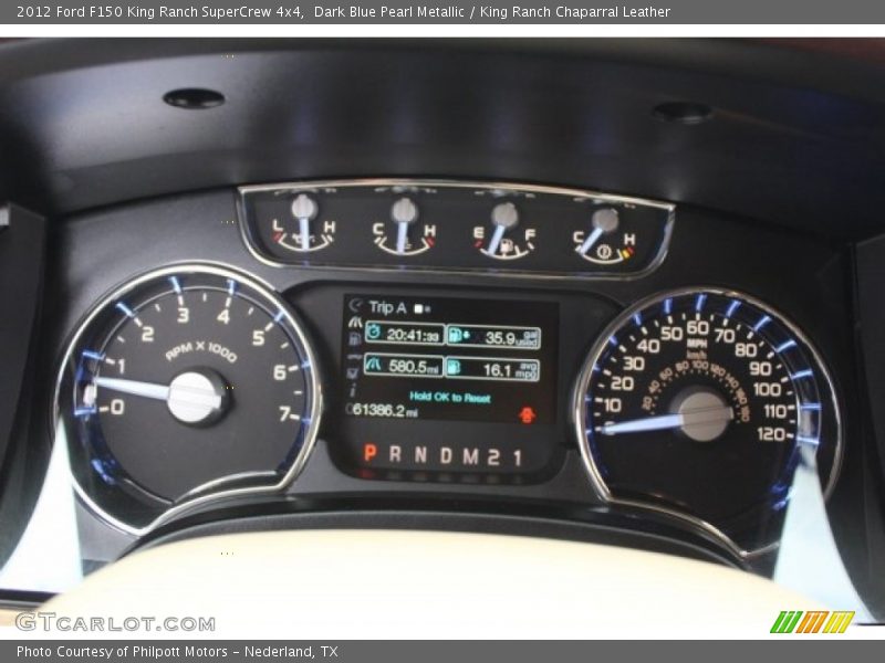 Dark Blue Pearl Metallic / King Ranch Chaparral Leather 2012 Ford F150 King Ranch SuperCrew 4x4