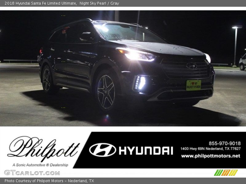 Night Sky Pearl / Gray 2018 Hyundai Santa Fe Limited Ultimate