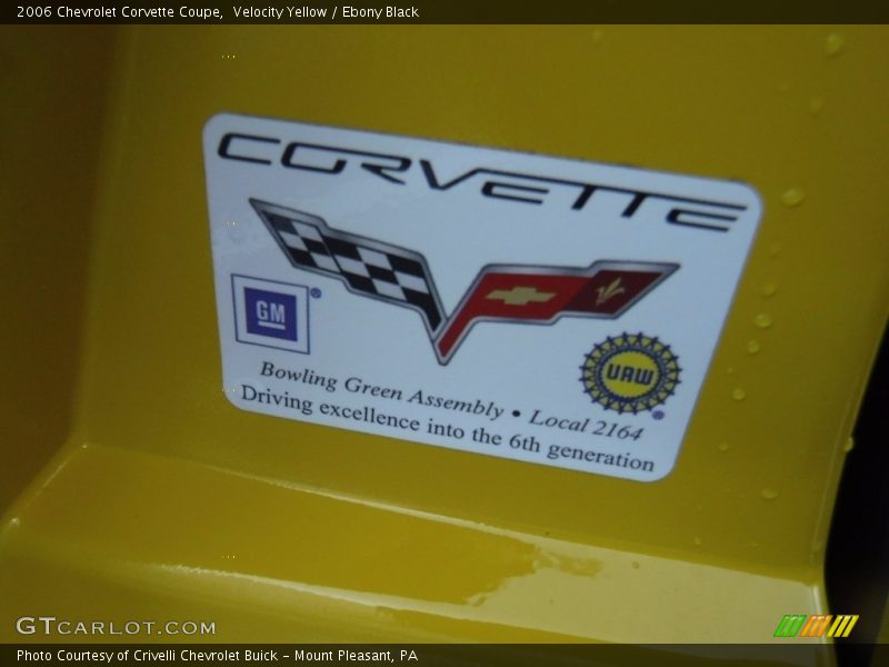 Velocity Yellow / Ebony Black 2006 Chevrolet Corvette Coupe