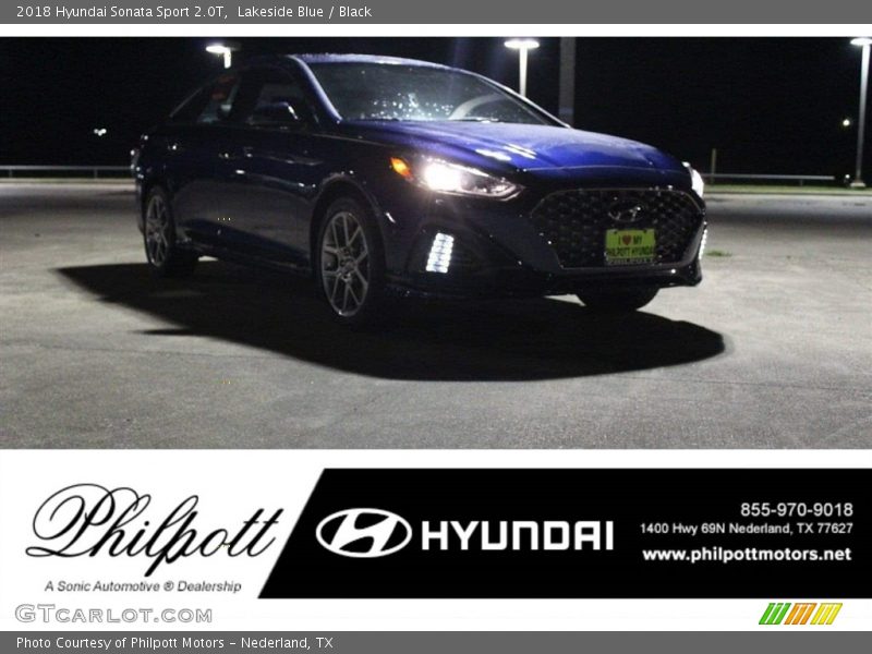 Lakeside Blue / Black 2018 Hyundai Sonata Sport 2.0T
