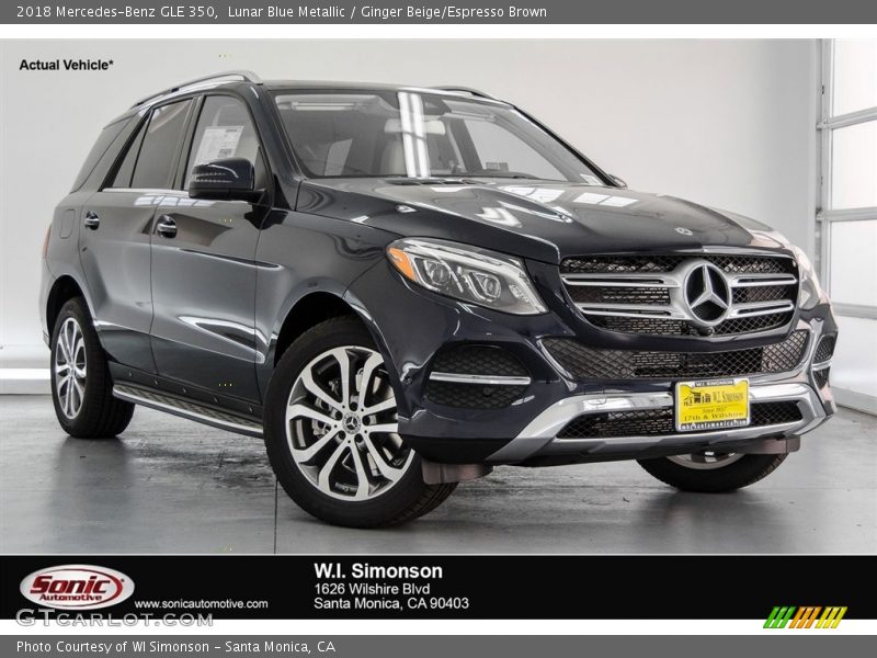 Lunar Blue Metallic / Ginger Beige/Espresso Brown 2018 Mercedes-Benz GLE 350