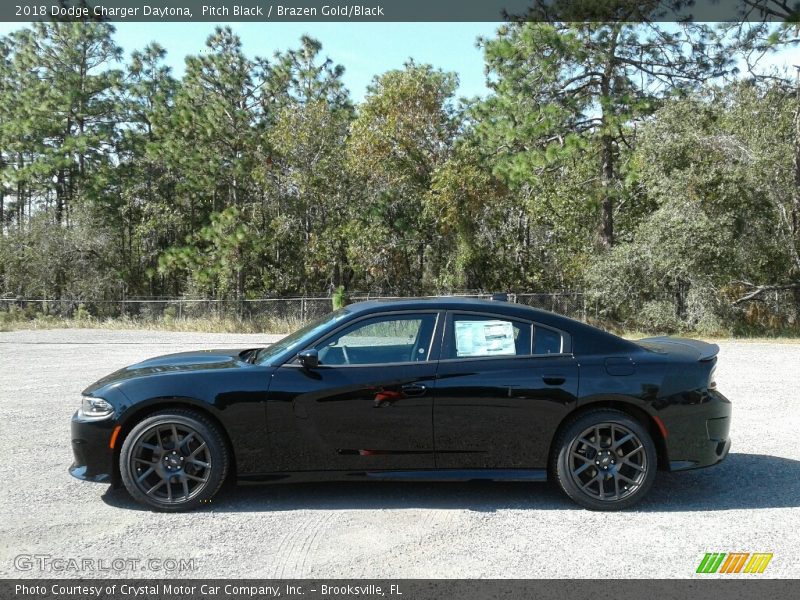 Pitch Black / Brazen Gold/Black 2018 Dodge Charger Daytona