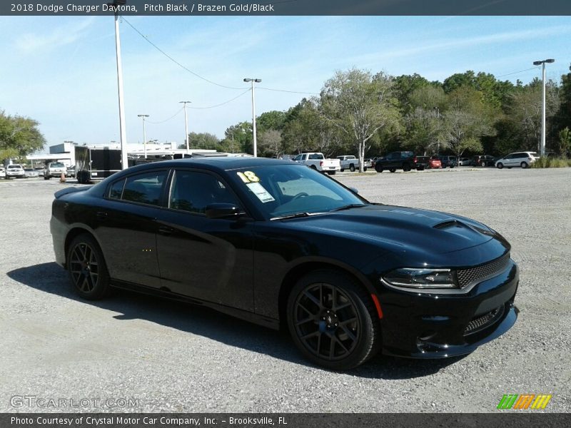 Pitch Black / Brazen Gold/Black 2018 Dodge Charger Daytona