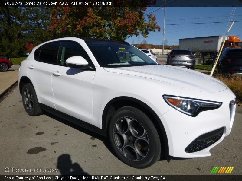 Alfa White / Black/Black 2018 Alfa Romeo Stelvio Sport AWD