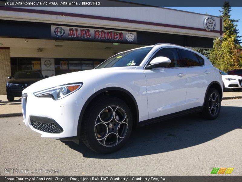 Alfa White / Black/Red 2018 Alfa Romeo Stelvio AWD