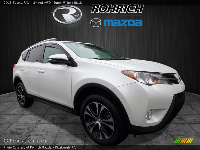Super White / Black 2015 Toyota RAV4 Limited AWD