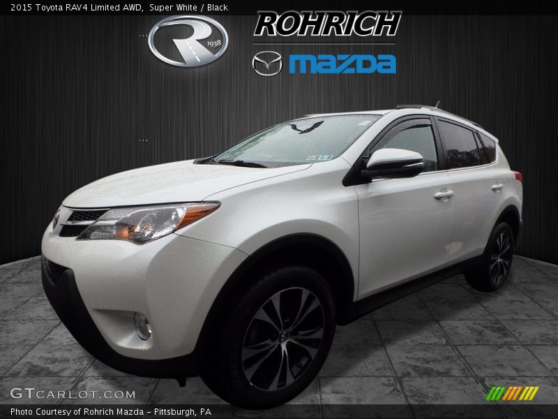 Super White / Black 2015 Toyota RAV4 Limited AWD