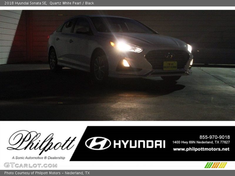 Quartz White Pearl / Black 2018 Hyundai Sonata SE