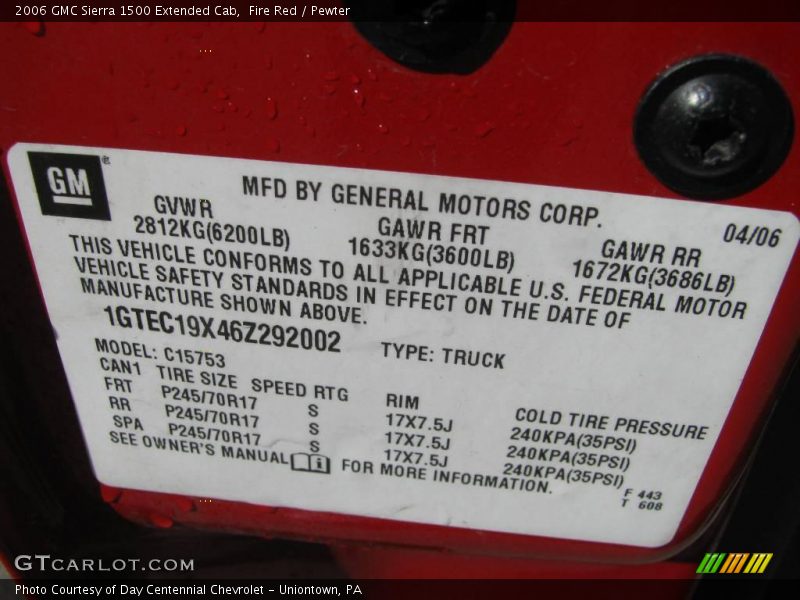 Fire Red / Pewter 2006 GMC Sierra 1500 Extended Cab