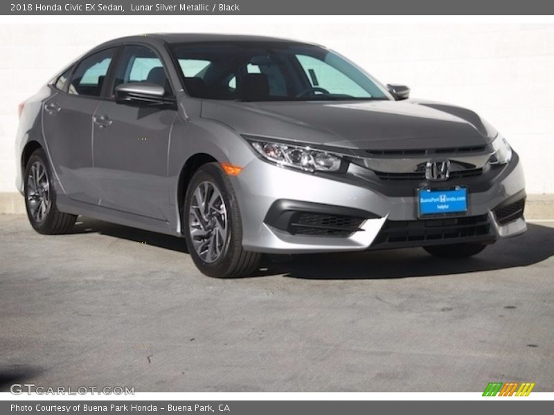 Lunar Silver Metallic / Black 2018 Honda Civic EX Sedan