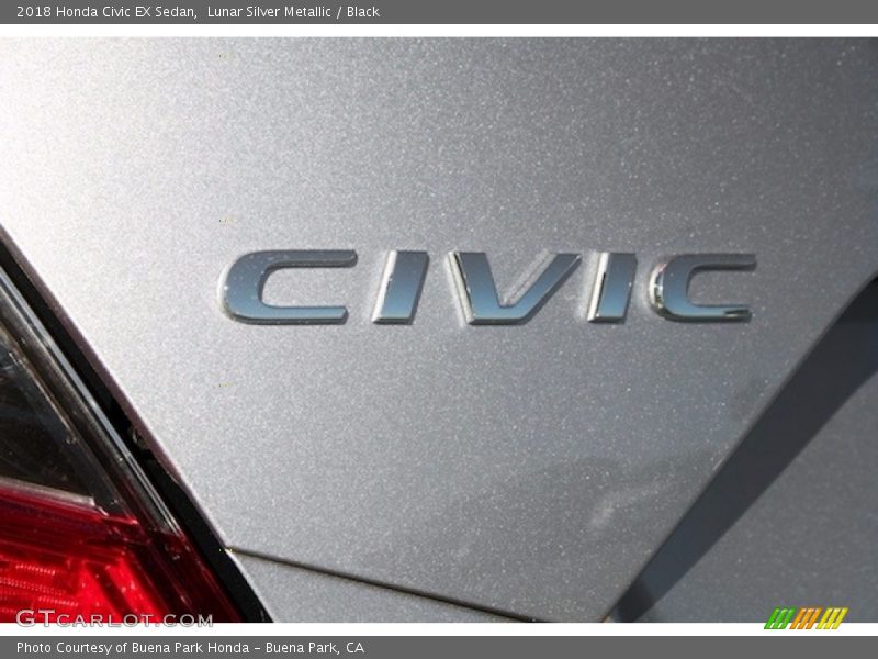 Lunar Silver Metallic / Black 2018 Honda Civic EX Sedan