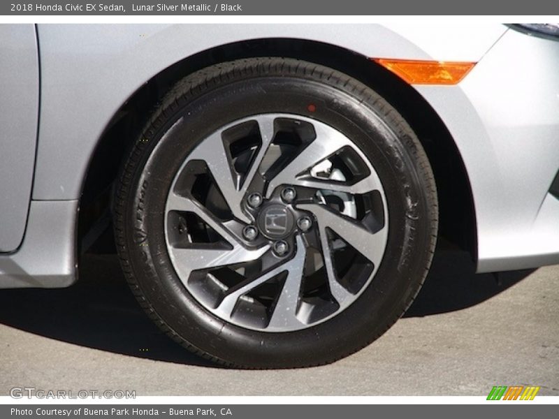 Lunar Silver Metallic / Black 2018 Honda Civic EX Sedan