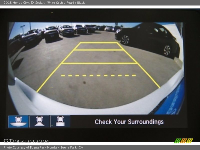 White Orchid Pearl / Black 2018 Honda Civic EX Sedan