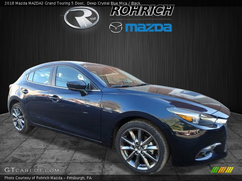 Deep Crystal Blue Mica / Black 2018 Mazda MAZDA3 Grand Touring 5 Door