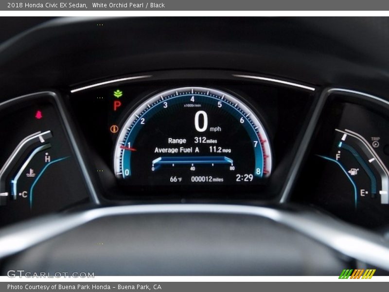 White Orchid Pearl / Black 2018 Honda Civic EX Sedan