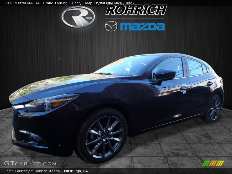 Deep Crystal Blue Mica / Black 2018 Mazda MAZDA3 Grand Touring 5 Door