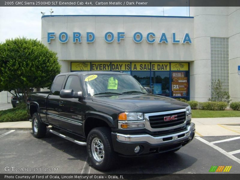 Carbon Metallic / Dark Pewter 2005 GMC Sierra 2500HD SLT Extended Cab 4x4