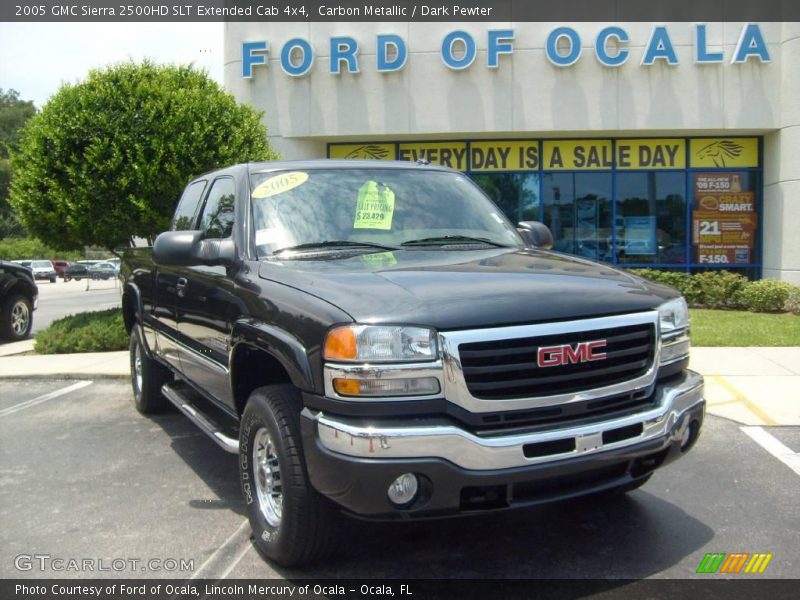 Carbon Metallic / Dark Pewter 2005 GMC Sierra 2500HD SLT Extended Cab 4x4