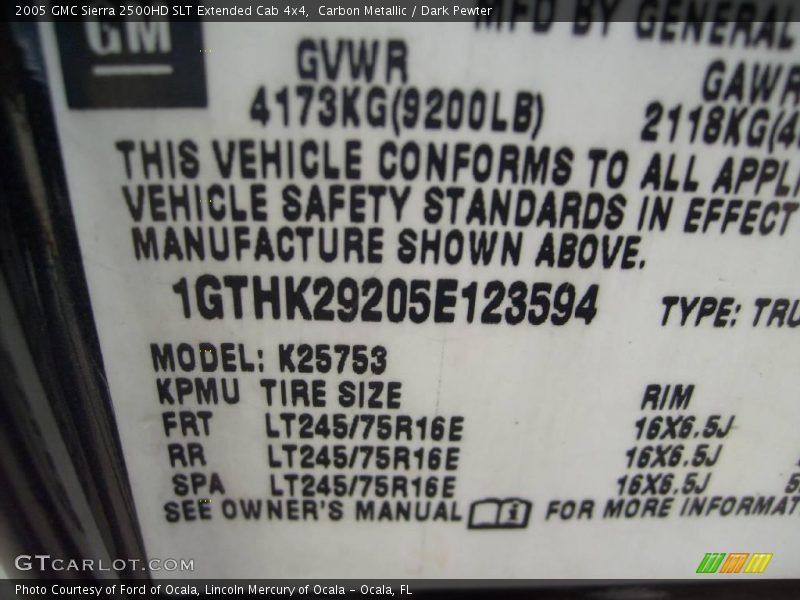 Carbon Metallic / Dark Pewter 2005 GMC Sierra 2500HD SLT Extended Cab 4x4