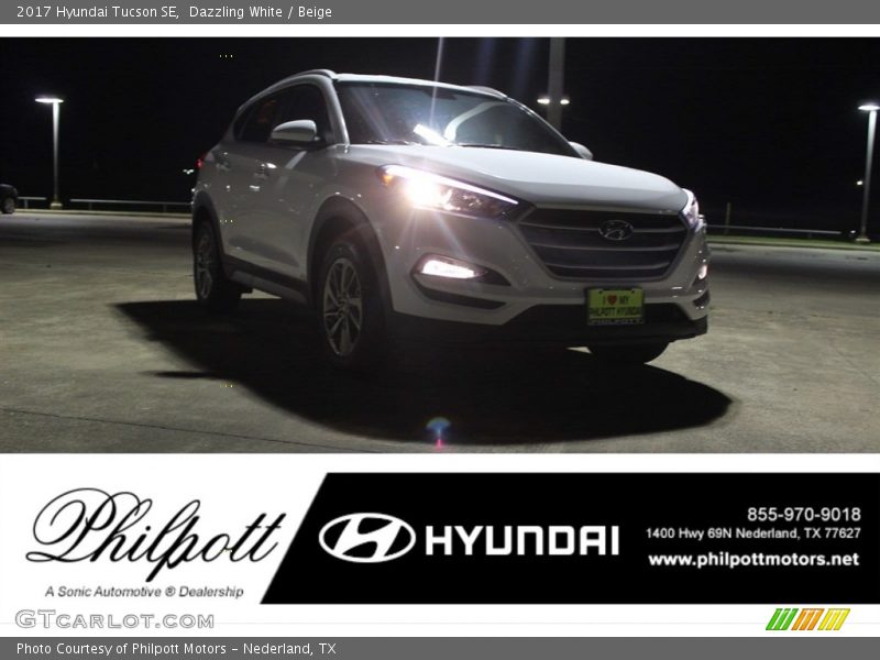 Dazzling White / Beige 2017 Hyundai Tucson SE