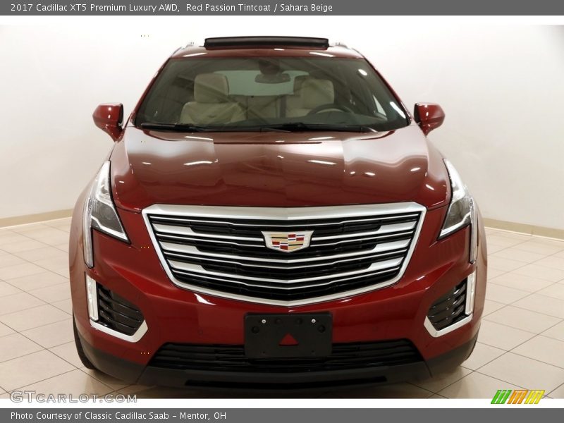 Red Passion Tintcoat / Sahara Beige 2017 Cadillac XT5 Premium Luxury AWD