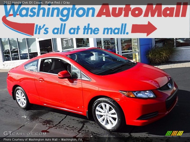 Rallye Red / Gray 2012 Honda Civic EX Coupe