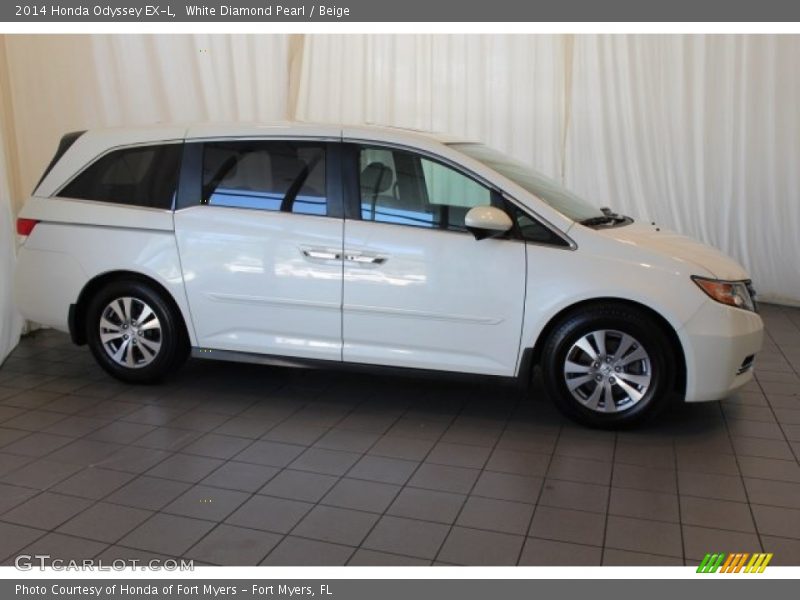 White Diamond Pearl / Beige 2014 Honda Odyssey EX-L
