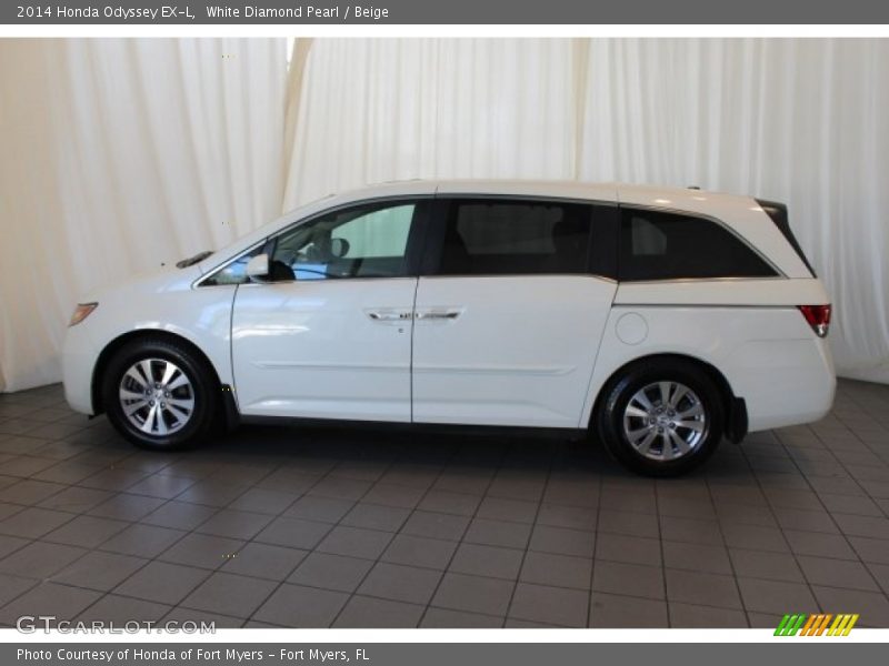 White Diamond Pearl / Beige 2014 Honda Odyssey EX-L