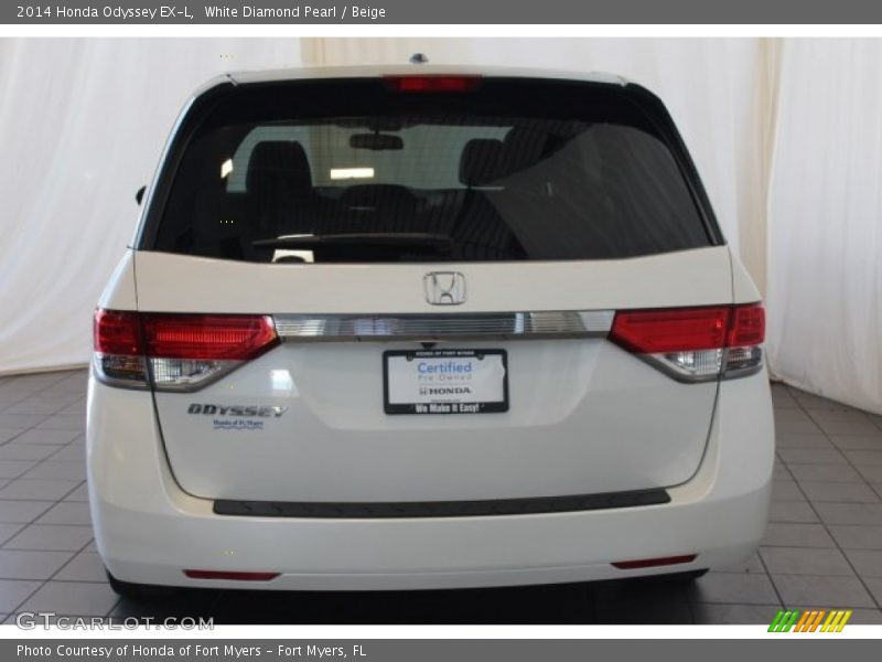 White Diamond Pearl / Beige 2014 Honda Odyssey EX-L