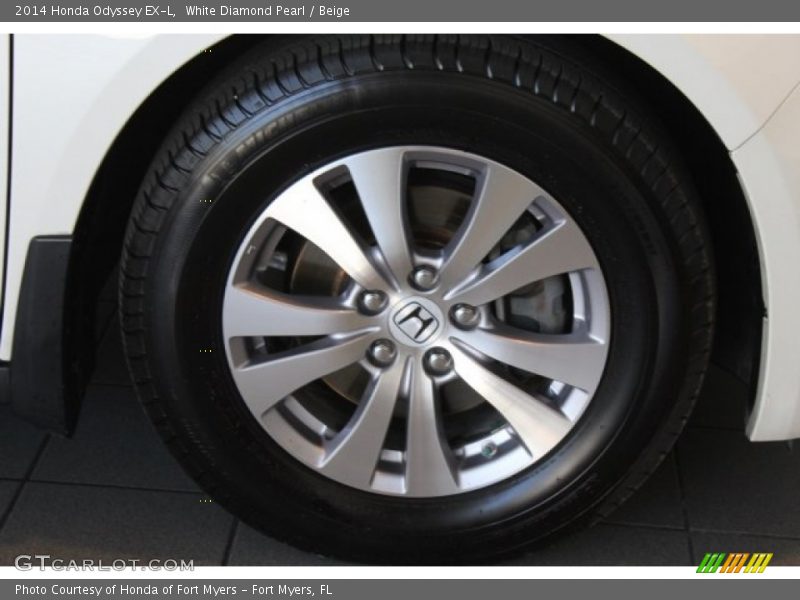 White Diamond Pearl / Beige 2014 Honda Odyssey EX-L
