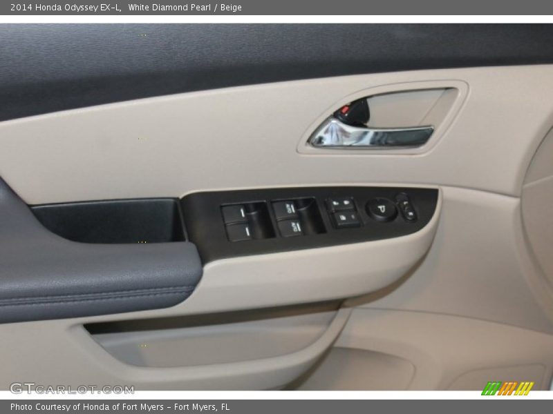 White Diamond Pearl / Beige 2014 Honda Odyssey EX-L