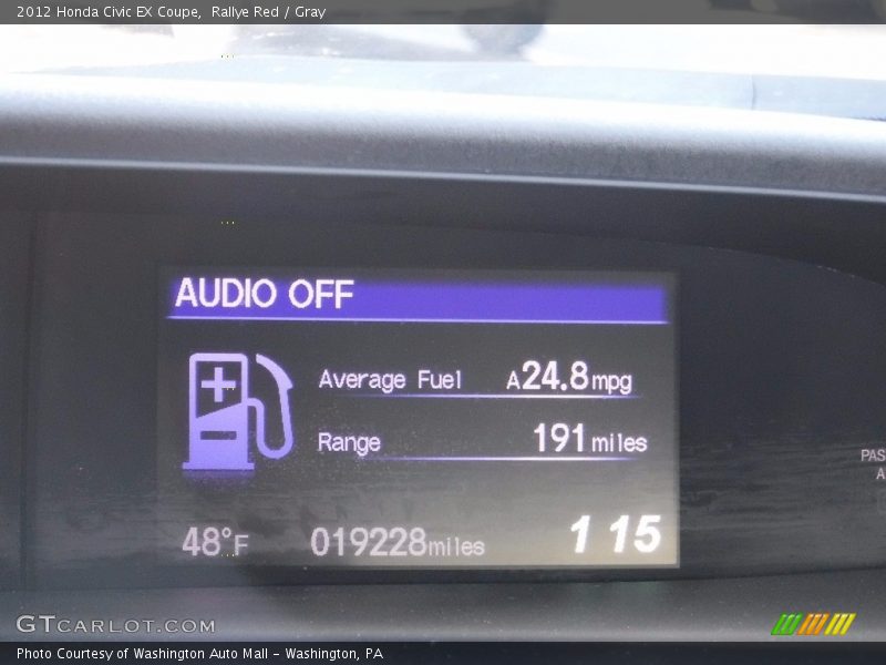 Rallye Red / Gray 2012 Honda Civic EX Coupe