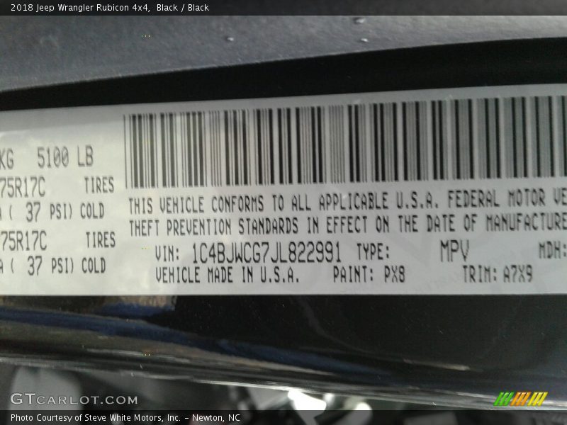Black / Black 2018 Jeep Wrangler Rubicon 4x4